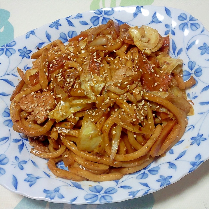 回鍋肉風焼きうどん＋＋